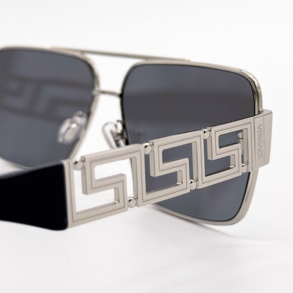 NEW VERSACE SUNGLASSES VE2290 10016G SILVER/GRAY UNISEX EYEWEAR VE2290 1001/6G main image 4